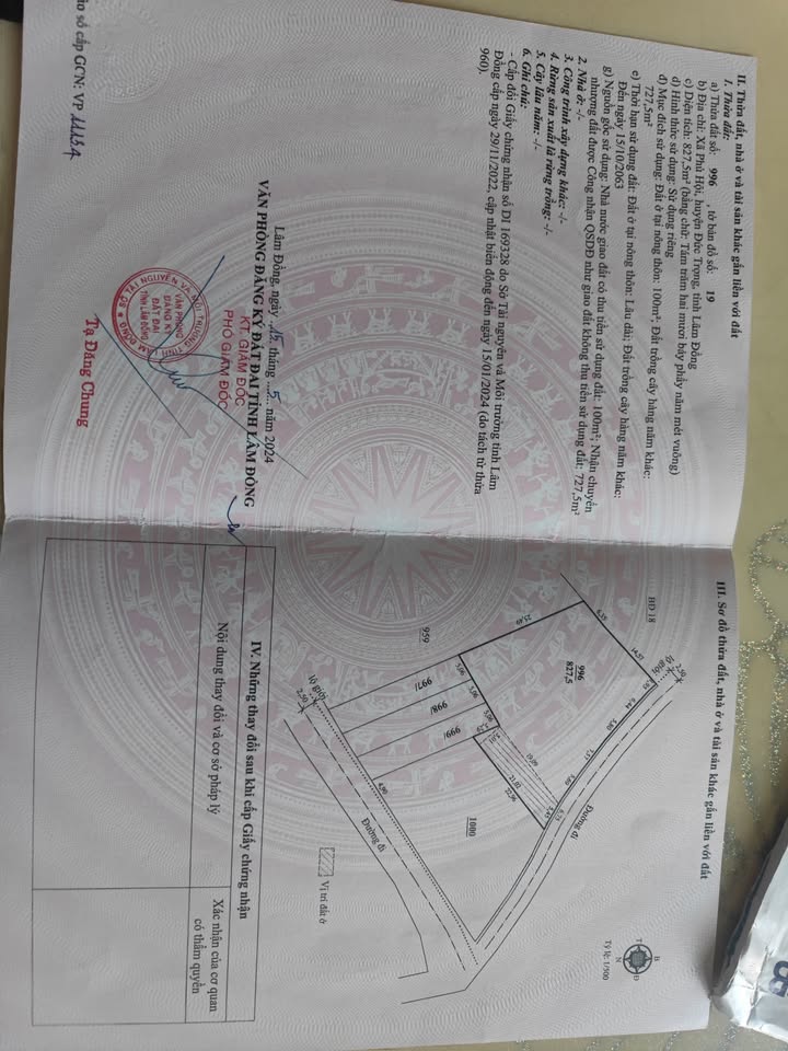 Đất nền Đức Trọng 827m² giá 1.45 tỷ - Đầu tư sinh lời ngay!