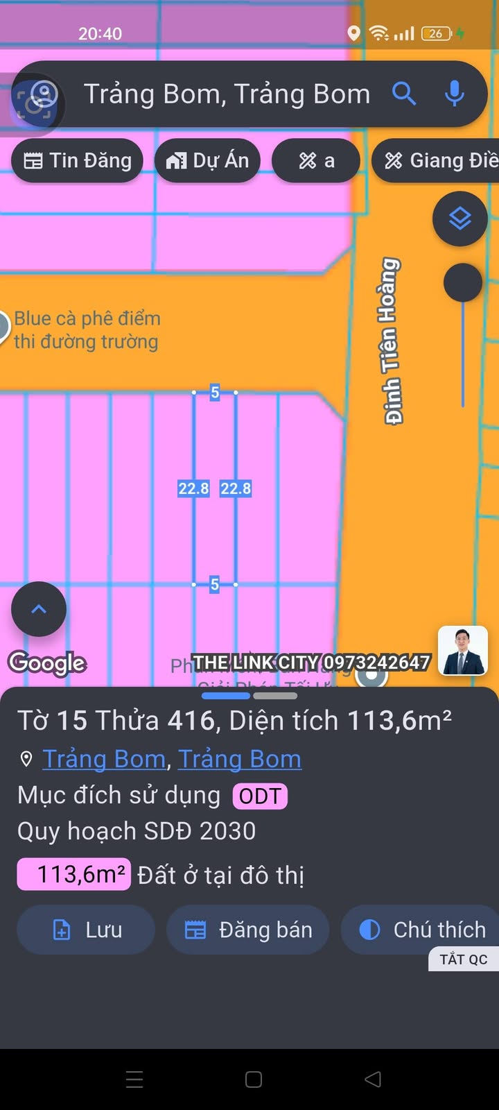 Đất nền Trảng Bom 113m² giá 2.1 tỷ - Vị trí đắc địa mặt tiền thuận lợi cho kinh doanh!