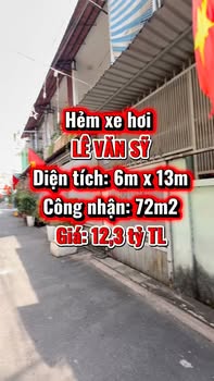 Nhà riêng hẻm xe hơi Lê Văn Sỹ, Tân Bình 78m² giá 12.3 tỷ - Sẵn sàng về ở ngay!