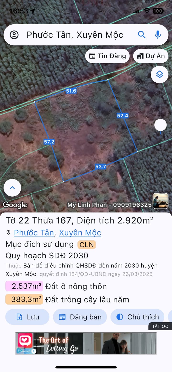 Đất nền Phước Tân, Xuyên Mộc 3000m² giá 3 tỷ - Sổ đỏ chính chủ