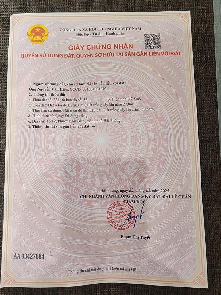 Đất thổ cư Ngõ 50 Khúc Hạo 47.8m² giá 1.45 tỷ - Cơ hội đầu tư sinh lời!