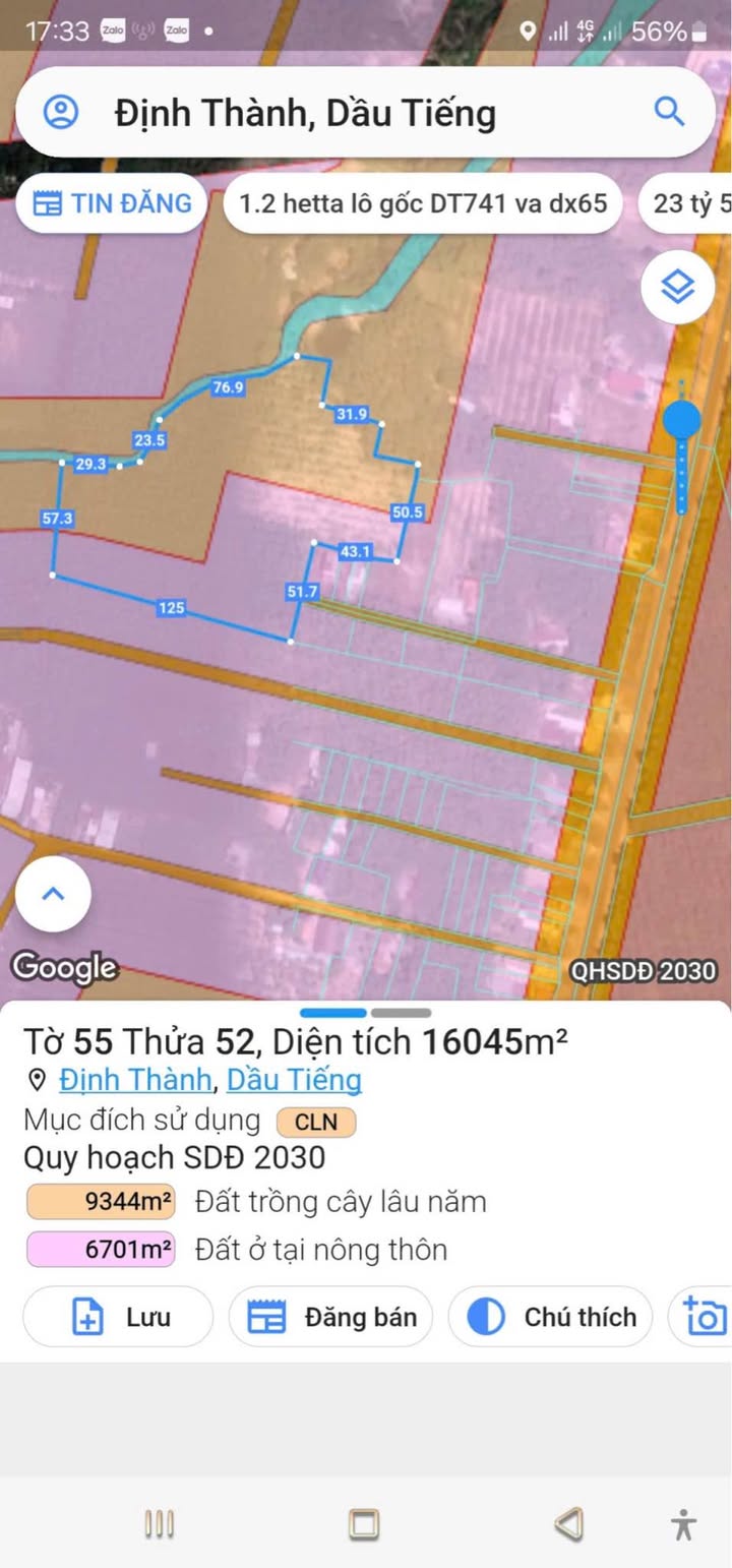 Đất nông nghiệp Dầu Tiếng 1,6ha - Tiềm năng chuyển đổi kho xưởng