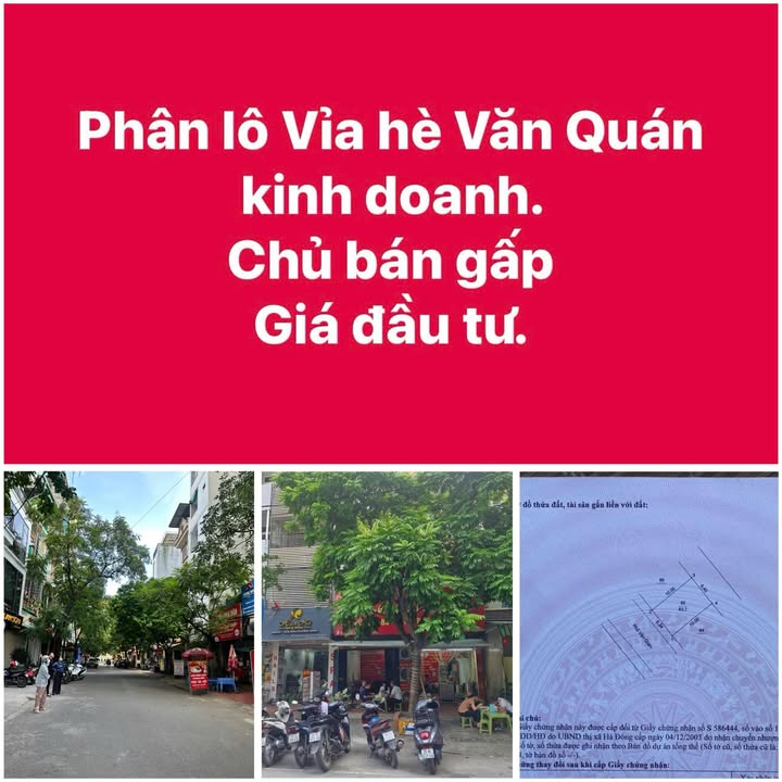 Đất mặt phố Văn Quán 60m² giá đầu tư - Chính chủ bán gấp!