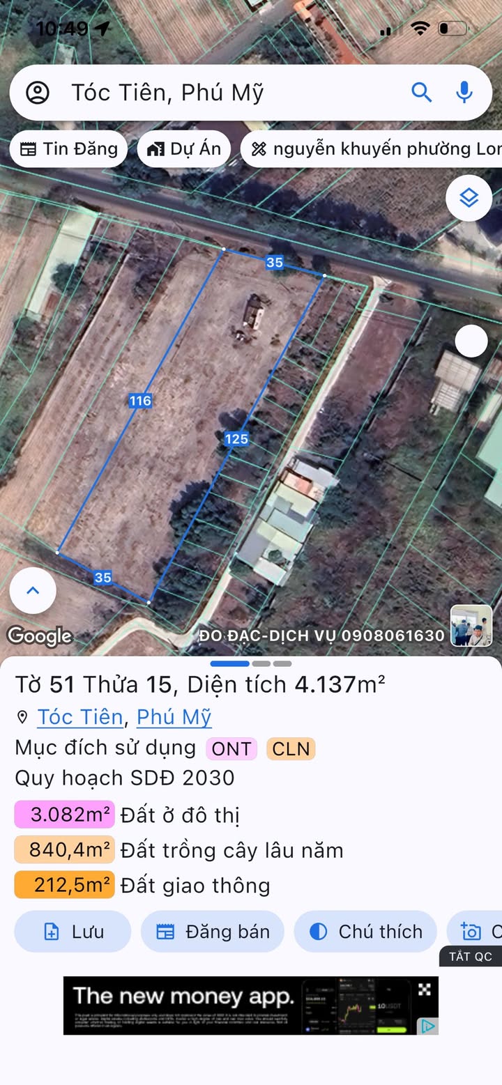Đất thổ cư 4000m² tại Tóc Tiên, Châu Pha - Giá thương lượng chỉ 17 tỷ!