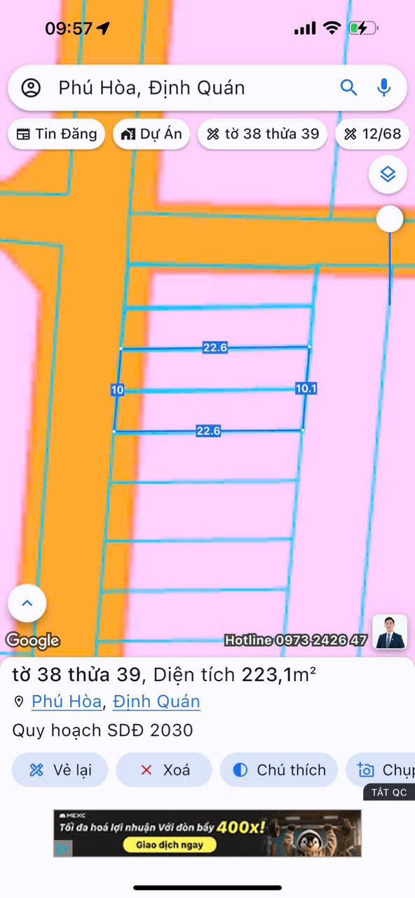 Đất thổ cư 220m² xã Phú Hòa, Củ Chi giá 890 triệu - Đầu tư sinh lời dài hạn!