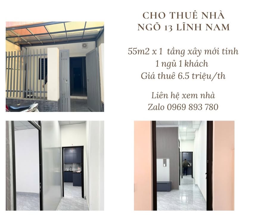 Nhà cho thuê 1 tầng tại ngõ 13 Lĩnh Nam, Hoàng Mai - Dành cho hộ gia đình nhỏ