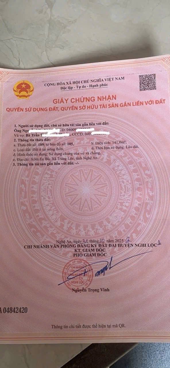 Đất nền xóm Kim Trung, Nghi Ân 120m² - Vị trí trung tâm, giao thông thuận lợi!