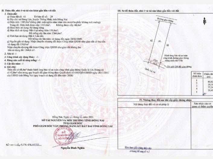 Đất mặt tiền Quốc lộ 1A, xã Hưng Lộc, 1500m² chỉ 17.5 tỷ - Cơ hội đầu tư sinh lời!