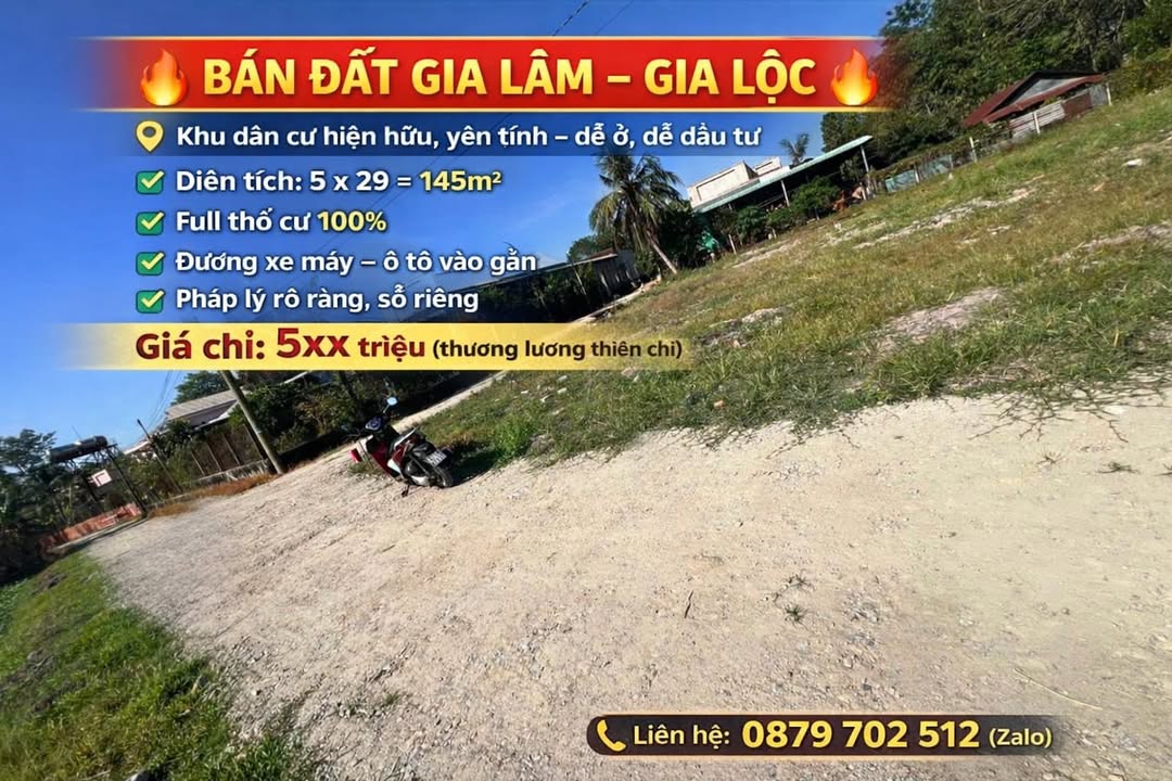 Đất nền Gia Lộc, Trảng Bàng, Tây Ninh 145m² giá chỉ 500 triệu - Đầu tư sinh lời ngay!