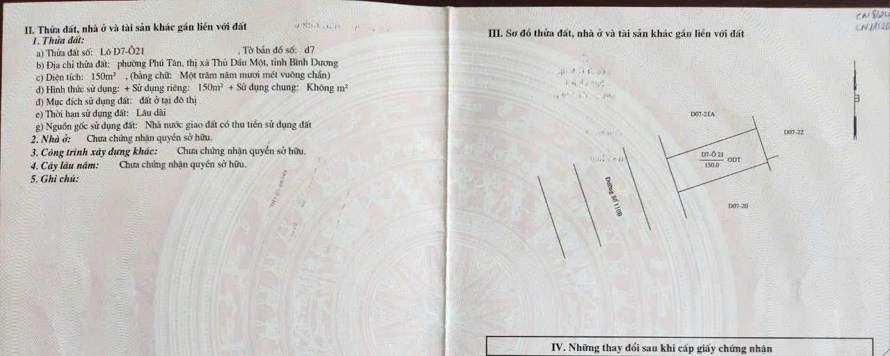 Lô đất 150m² tại Phú Tân, Bình Dương giá 3.9 tỷ - Đường 110B, đầu tư sinh lời!