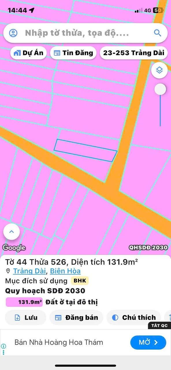 Đất nền Trảng Dài, Biên Hòa 130m² giá 1.35 tỷ - Sổ riêng chính chủ!