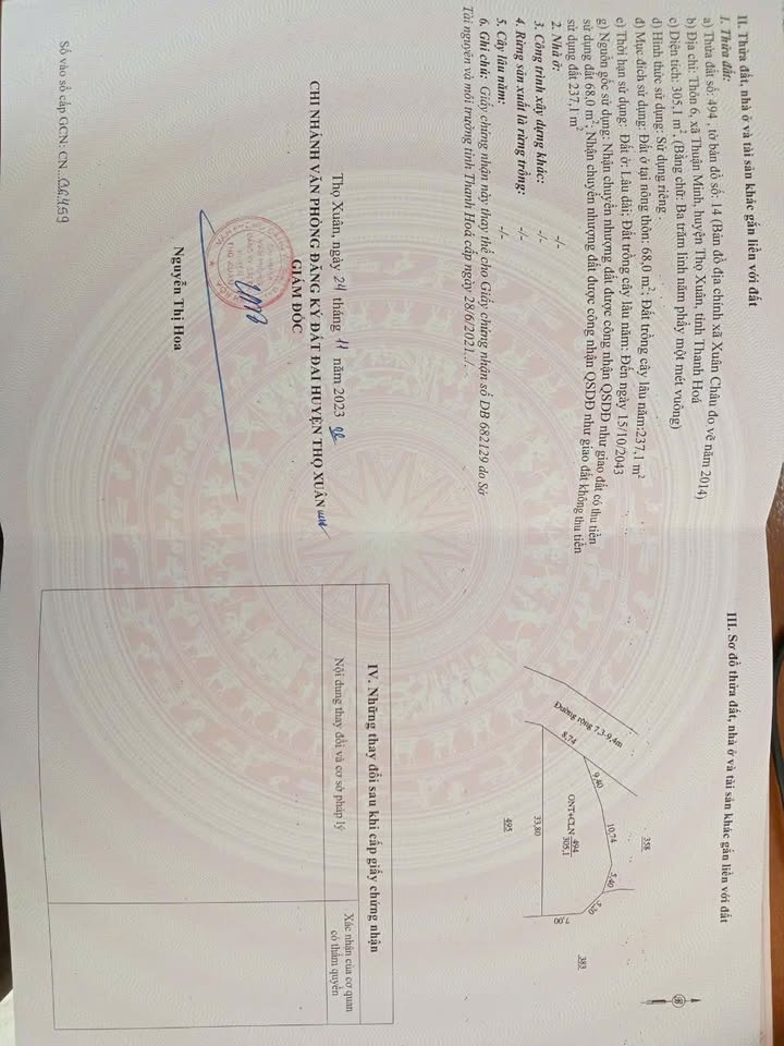 Đất nền 300m² xã Thuận Minh, Thọ Xuân, Thanh Hóa - Giá chỉ từ 2xx triệu!