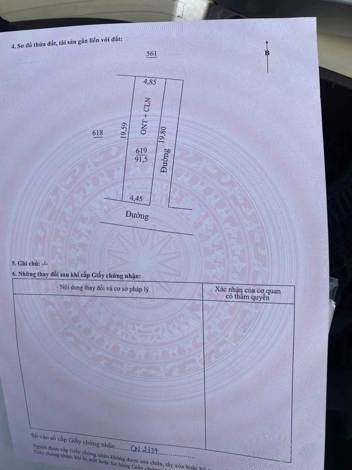 Đất thổ cư Vĩnh Hồng, Bình Giang 91.5m² giá 1 tỷ - Đường to, ô tô vào tận nơi!