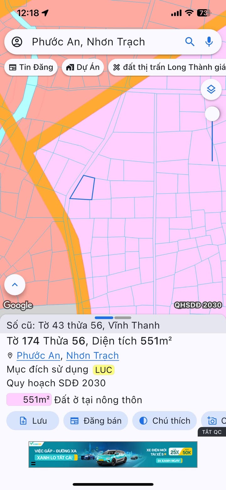 Đất vườn xã Vĩnh Thanh Nhơn Trạch 1044m² giá 2.5 tỷ - Tiềm năng đầu tư tuyệt vời!