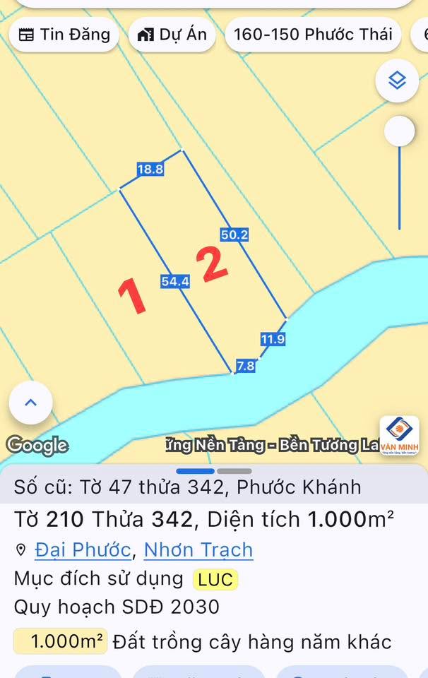 Đất nền Đại Phước Nhơn Trạch 2000m² giá 2.6 tỷ - Bán gấp thu hồi vốn!