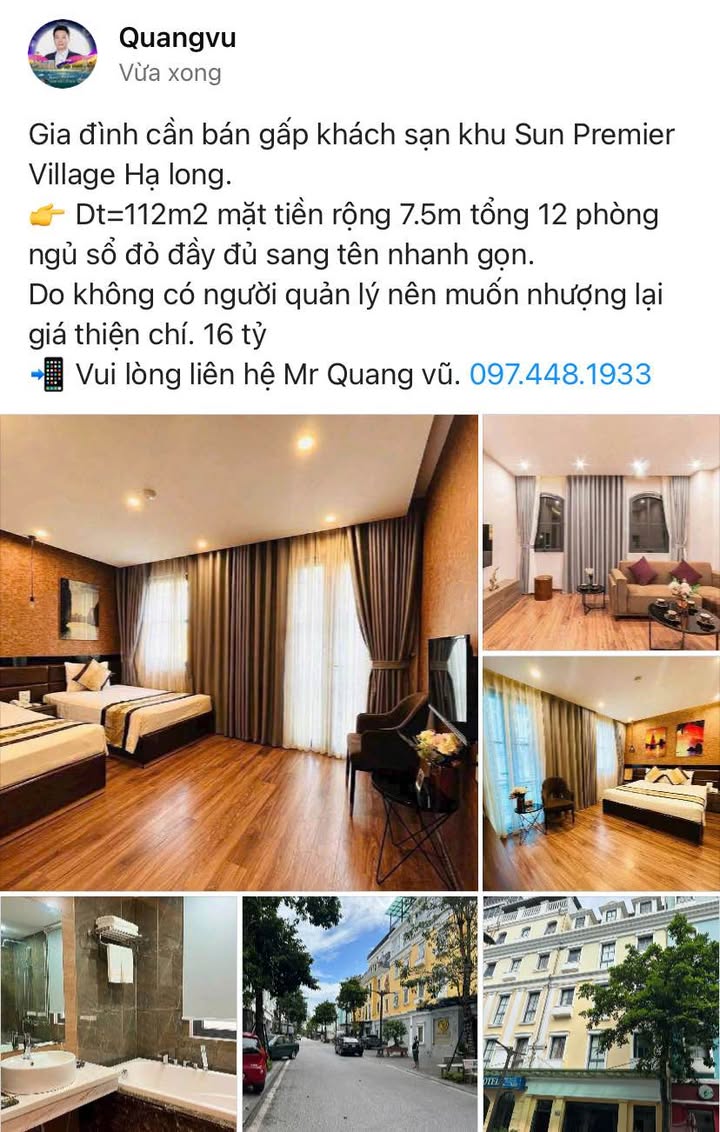 Khách sạn Sun Premier Village Hạ Long 112m² giá 16 tỷ - Cơ hội đầu tư tuyệt vời!