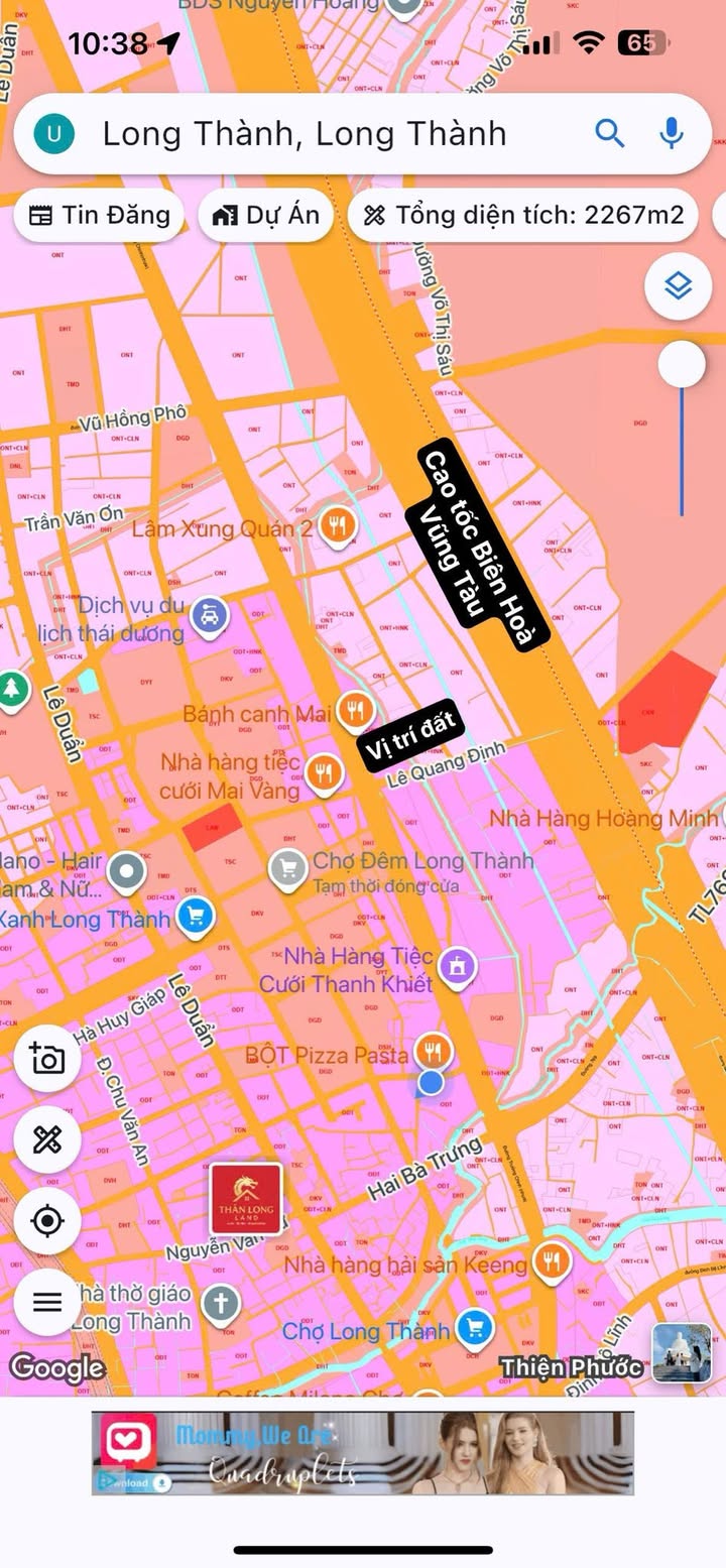 Đất mặt tiền Lê Quang Định, Long Thành, 2268m² giá 34 tỷ - Tiềm năng đầu tư lớn!