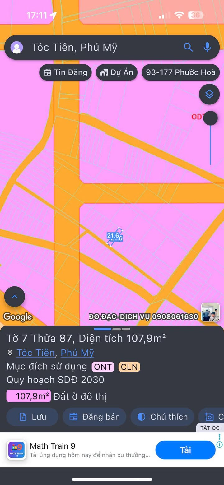 Đất nền Tóc Tiên Phú Mỹ 5m² giá 800 triệu - Cơ hội đầu tư không thể bỏ lỡ!