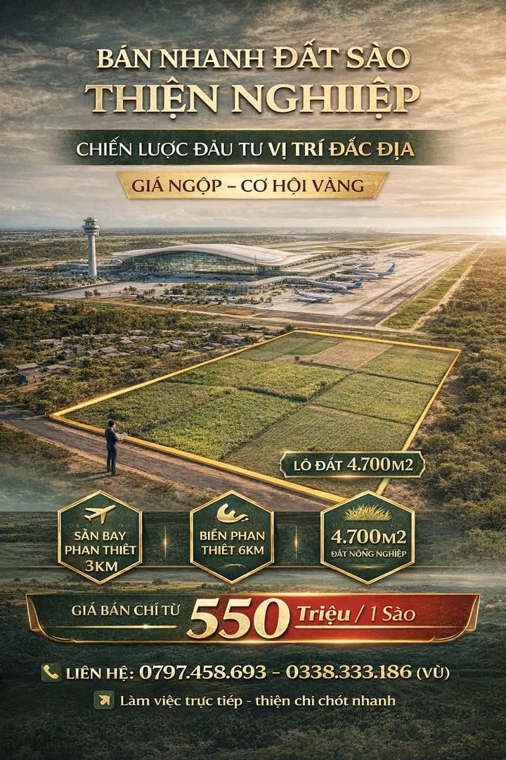 Đất nền Thiện Nghiệp, Phan Thiết 4.700m² giá 2.585 tỷ - Cơ hội đầu tư hấp dẫn!