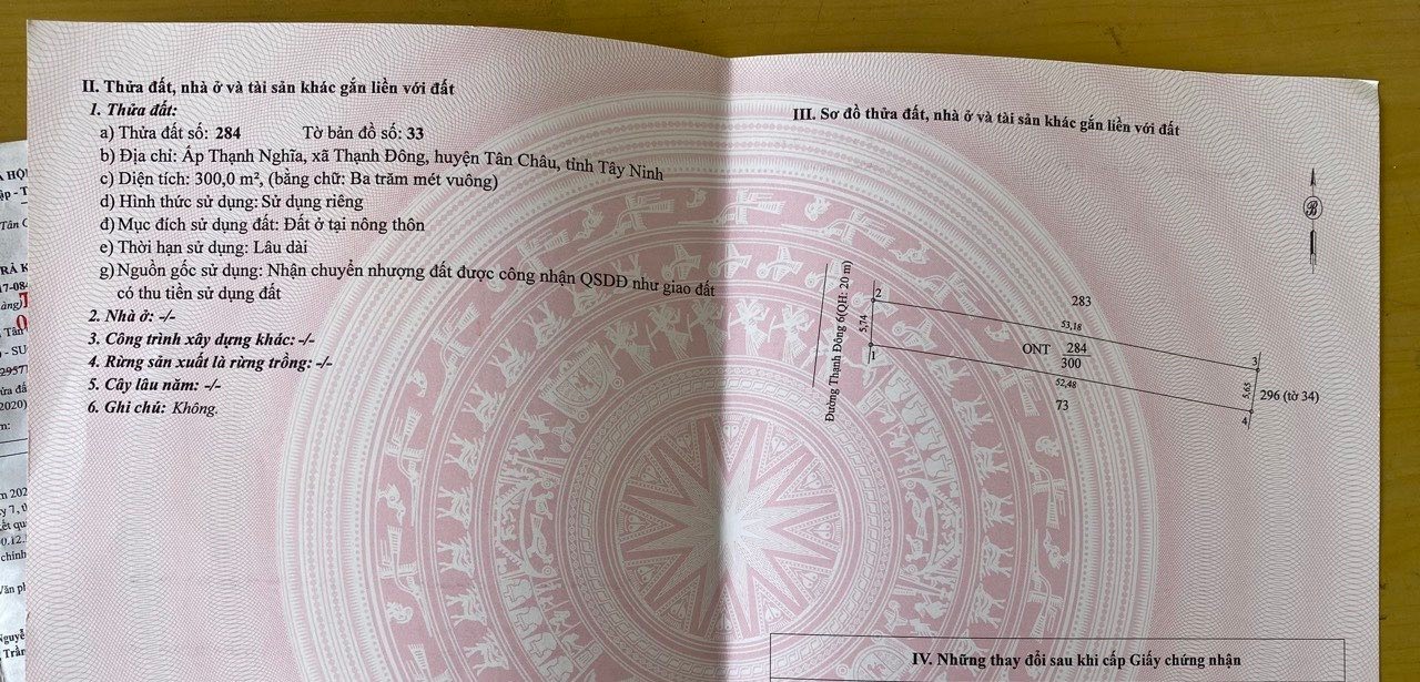 Đất thổ cư Tân Châu 285m² giá 630 triệu - Đường DT785 thông thoáng!