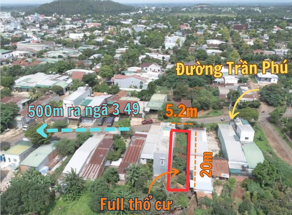 Đất thổ cư mặt đường Trần Phú, Ea Kar 100m² giá 1.85 tỷ - Cơ hội đầu tư tuyệt vời!