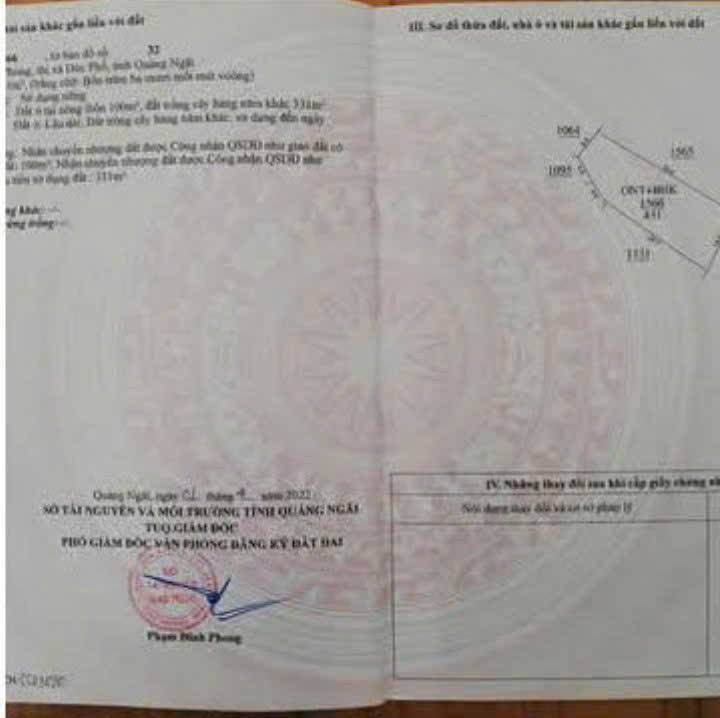 Đất nền 431m² tại Phổ Phong - Gần UBND, giá tốt thỏa thuận!