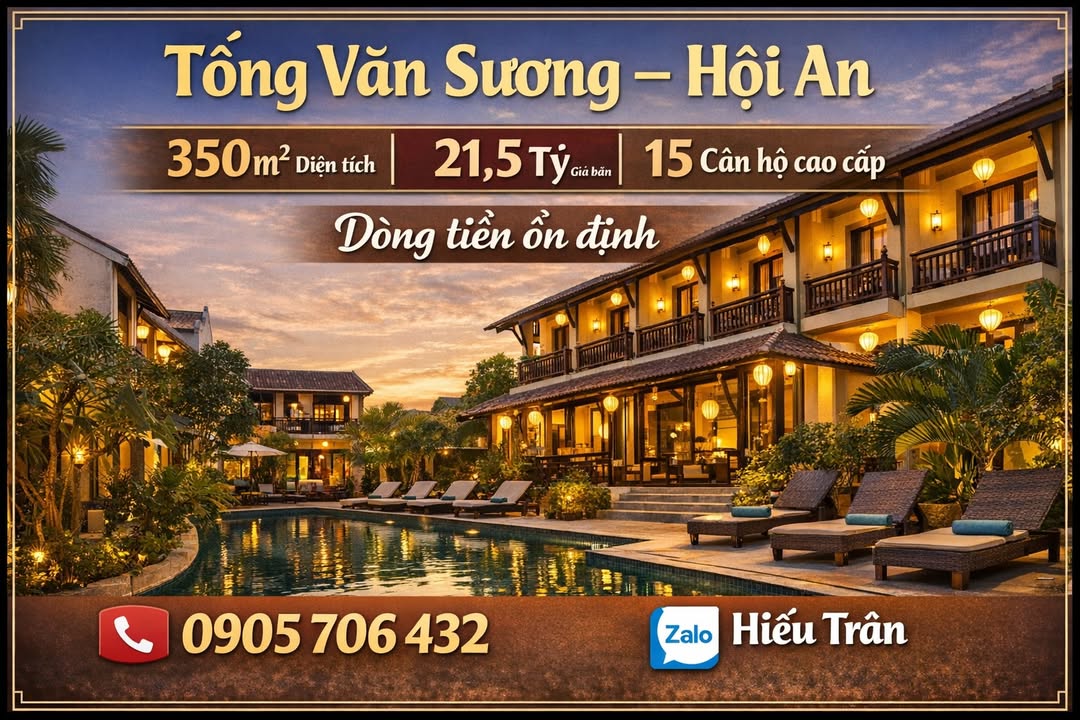 Căn hộ cao cấp 350m² Tống Văn Sương, Hội An - Đầu tư sinh lời ổn định!