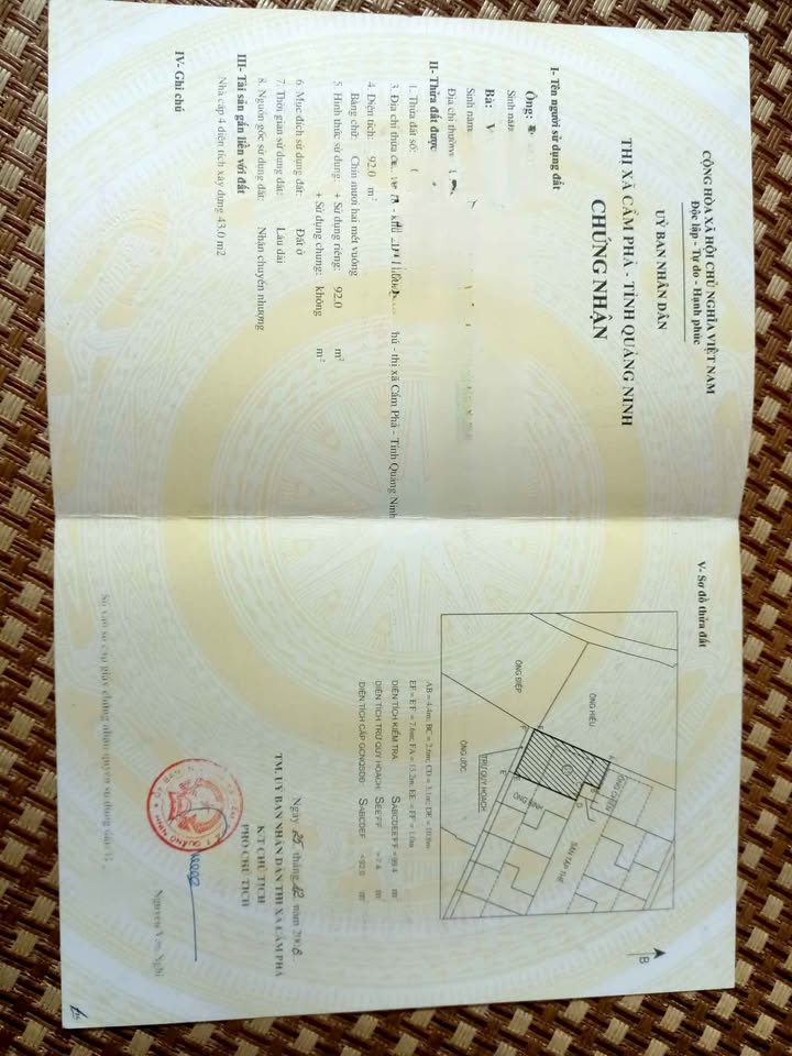 Nhà cấp 4 tại Cẩm Phú, Quảng Ninh 92m² giá 1 tỷ - Chính chủ bán gấp!