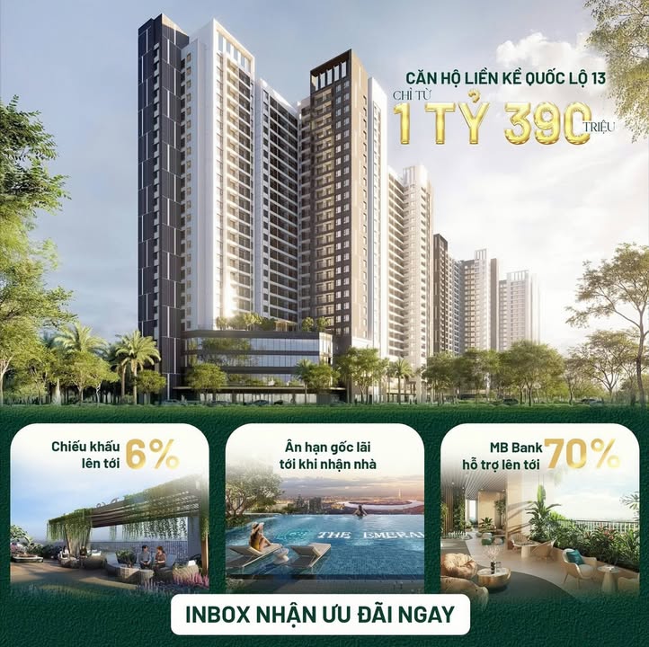 Căn hộ 2PN The Emerald Garden View Thuận An 67m² - Đầu tư sinh lời, dễ ở!