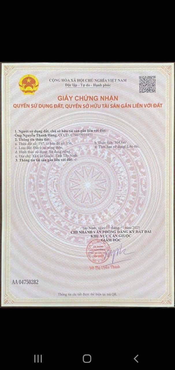 Đất thổ cư xã Phước Lại, huyện Cần Giuộc, 304m² giá 699 triệu - Cơ hội không thể bỏ lỡ!