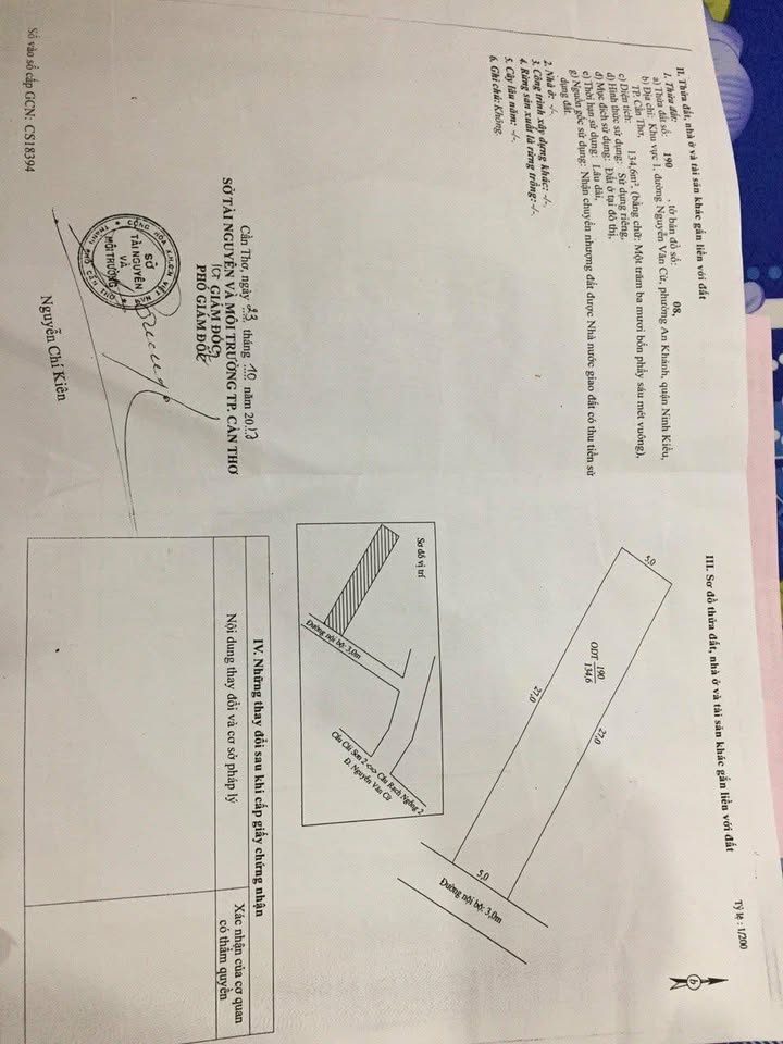 Đất nền Nguyễn Văn Cừ, Ninh Kiều 135m² giá 3.1 tỷ - Vị trí đẹp, xây dựng ngay!