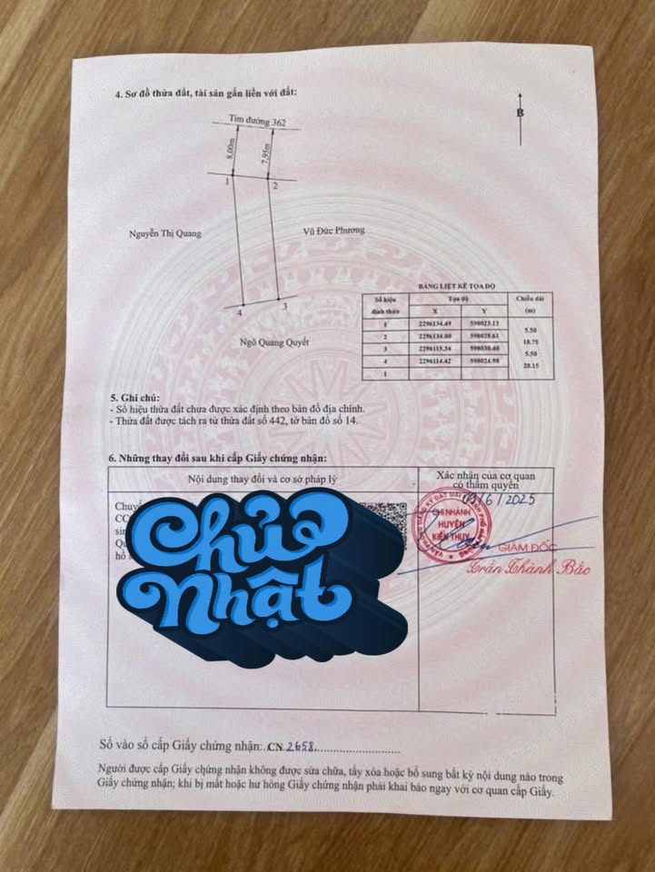 Đất mặt đường 362, xã Kiến Minh, Hải Phòng 106m² - Tiềm năng sinh lời cao!