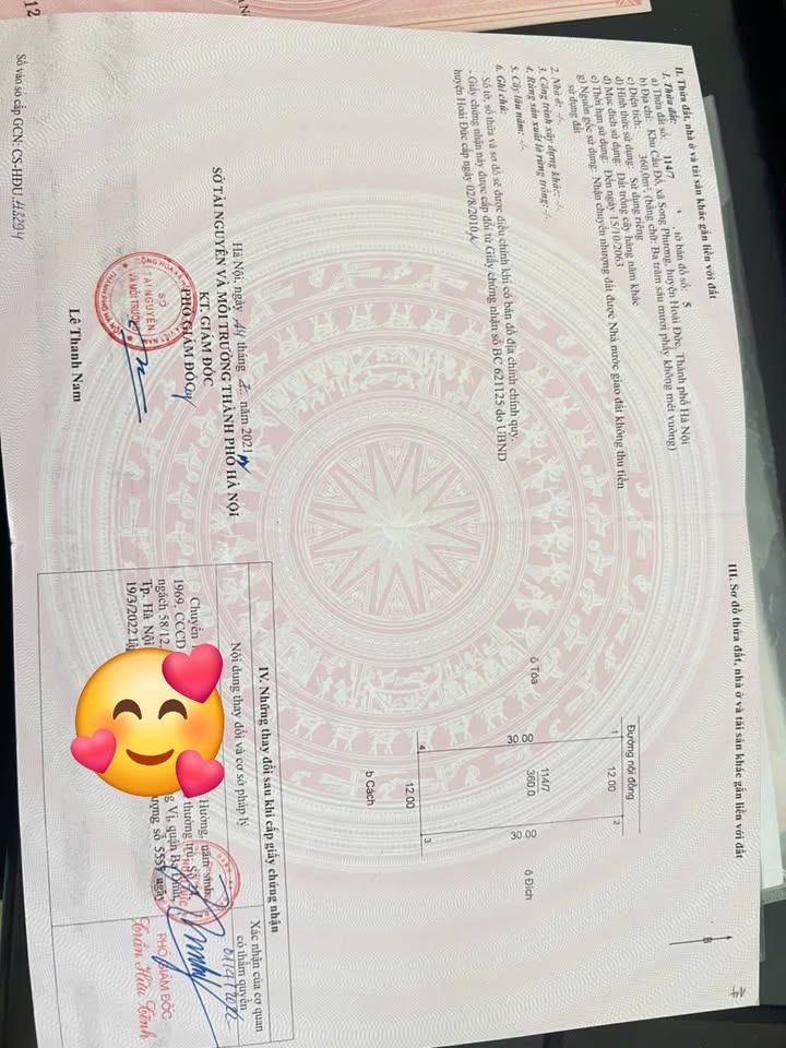 Đất vườn Song Phương Hoài Đức 360m² - Cơ hội đầu tư tuyệt vời!