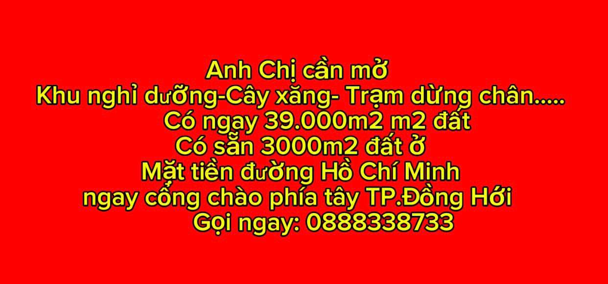 Đất ONT+BHK tại TP. Đồng Hới 39.000m² - Vị trí đắc địa gần cao tốc Bắc Nam