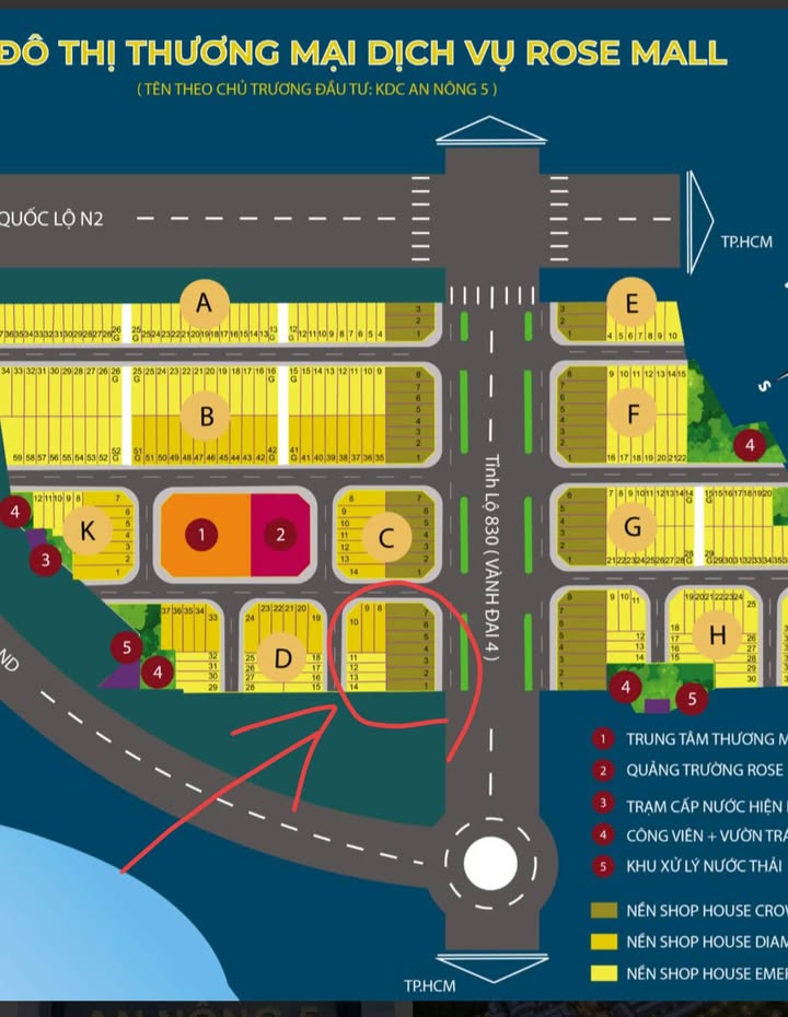 Đất nền khu dân cư An Nông 5, Đức Hòa, Long An - Diện tích 100m² giá chỉ từ 2.5 tỷ!