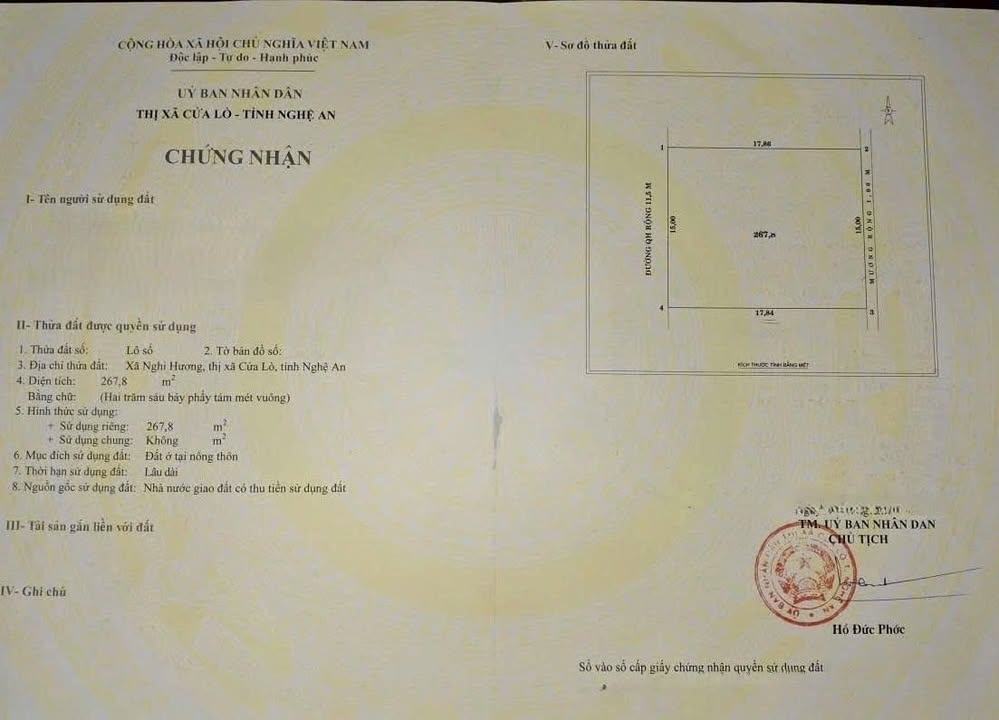 Đất đấu giá Nghi Hương 267m² giá 5 tỷ - Hướng Tây, cơ hội đầu tư tuyệt vời!