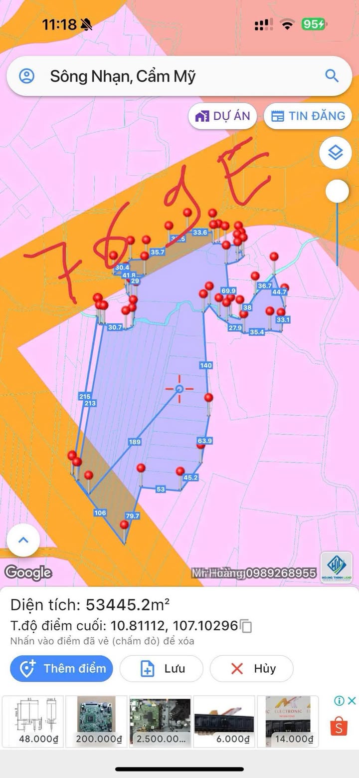 Đất nền 54000m² tại Hương lộ 10, Cẩm Mỹ - Giá chỉ 54 tỷ, đầu tư sinh lời ngay!