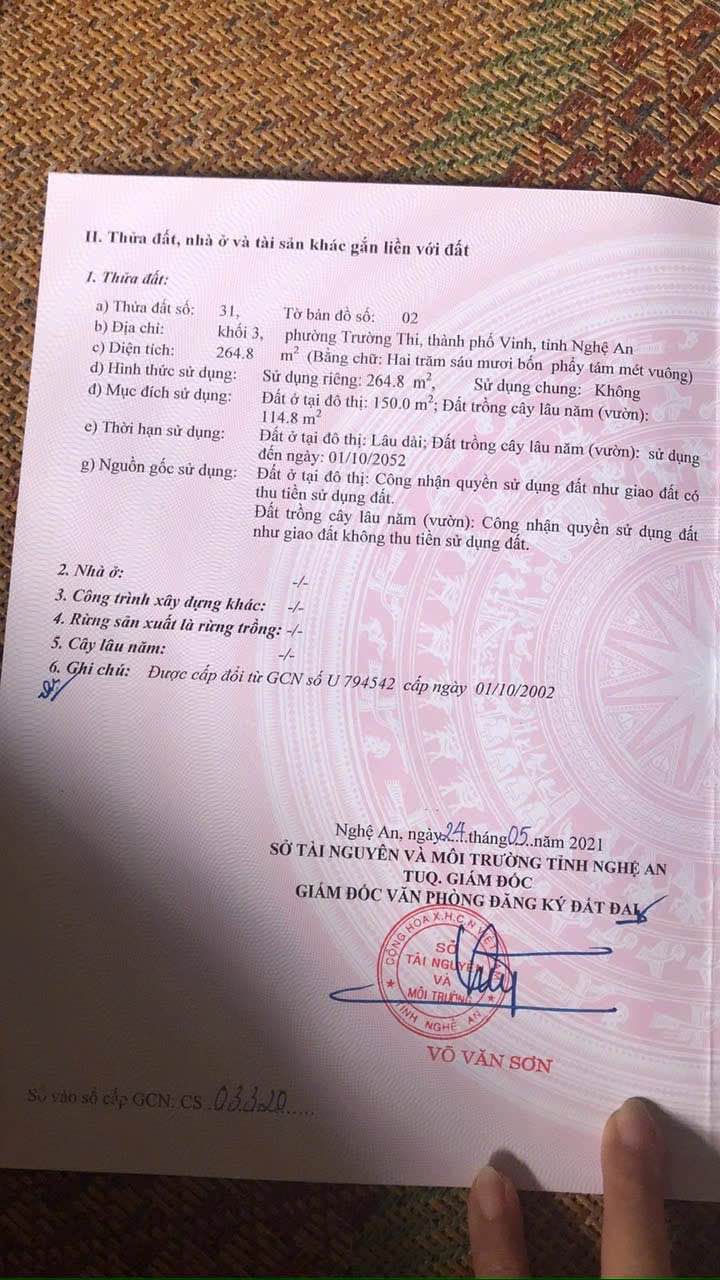 Đất nền Vinh 264,8m² giá 8.369 tỷ - Bán đất tặng nhà 3 tầng cho thuê