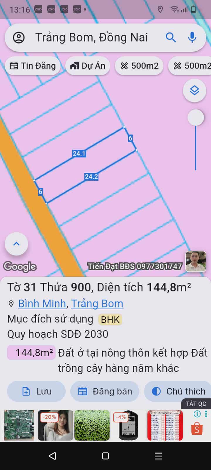 Đất nền Trảng Bom Đồng Nai 144m² giá thỏa thuận - Đầu tư sinh lời lý tưởng!