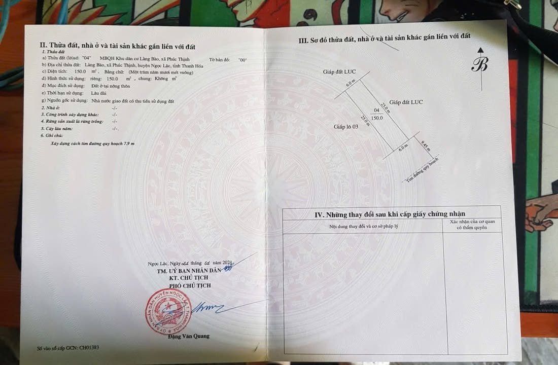 Đất đấu giá Phúc Thịnh, Ngọc Lặc 150m² giá chỉ 300 triệu - Cơ hội đầu tư hấp dẫn!