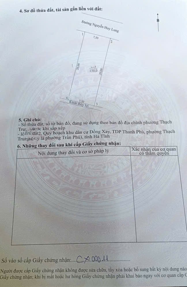 Đất nền kinh doanh mặt đường Nguyễn Huy Lung, Hà Tĩnh 150m² giá 5 tỷ - Cơ hội đầu tư hấp dẫn!