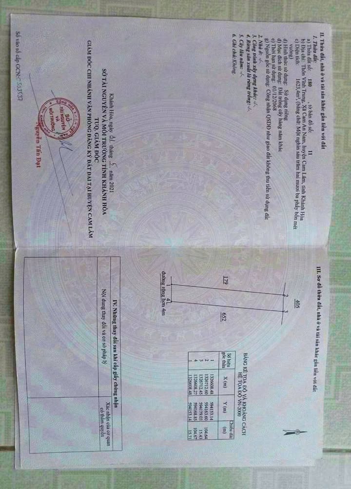 Đất nền Cam An Nam, Cam Lâm 1600m² giá 380 triệu - Cơ hội đầu tư hấp dẫn!