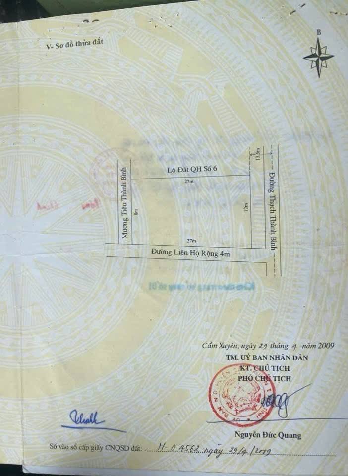 Lô đất 258m² mặt tiền đường Thạch Thành Bình, Cẩm Bình, Hà Tĩnh - Tiềm năng kinh doanh lớn!