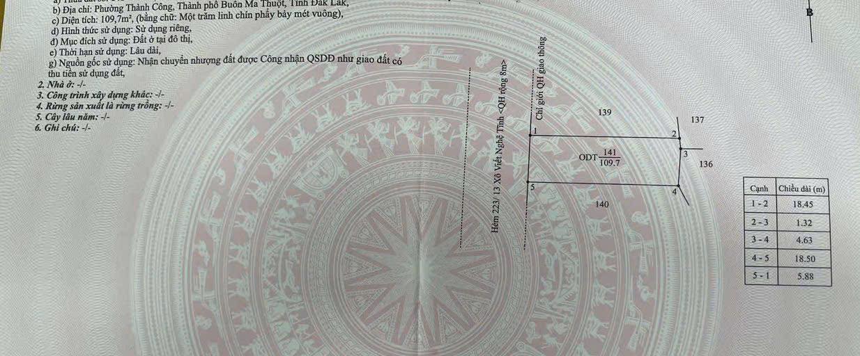 Đất hẻm 233 Xô Viết Nghệ Tĩnh Đà Lạt 109.15m² giá 3.4 tỷ - Sổ đỏ chính chủ, hướng Tây