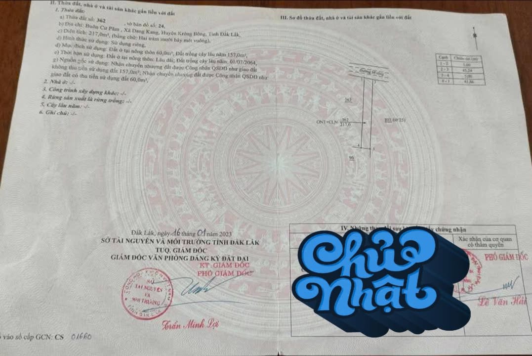 Đất nền chính chủ tại Giangkang, Krông Bông 215m² chỉ 279 triệu - Cơ hội đầu tư tuyệt vời!