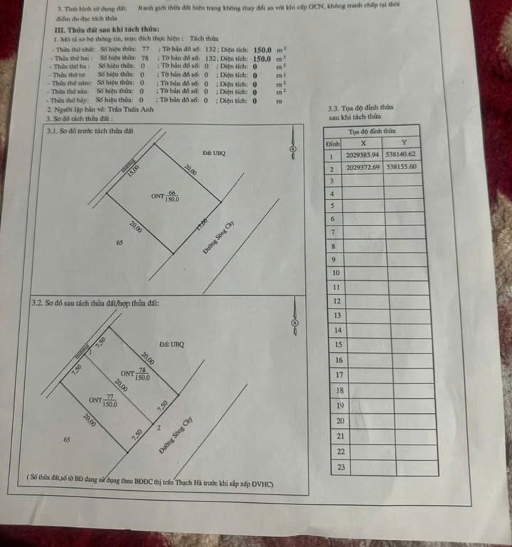 Đất mặt đường Sông Cày Thạch Hà 150m² giá chỉ 3.25 tỷ - Đầu tư sinh lời ngay!
