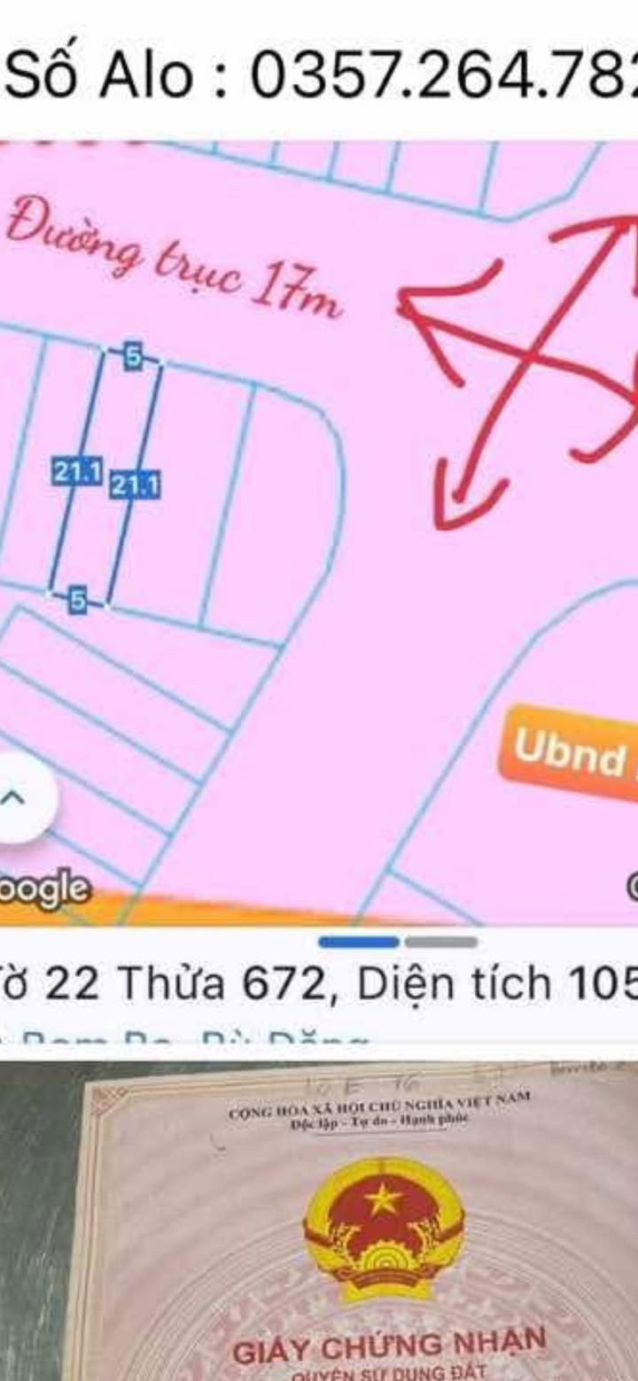 Đất nền xã Bom Bo, Bù Đăng 105m² giá 660 triệu - Cơ hội đầu tư tuyệt vời!