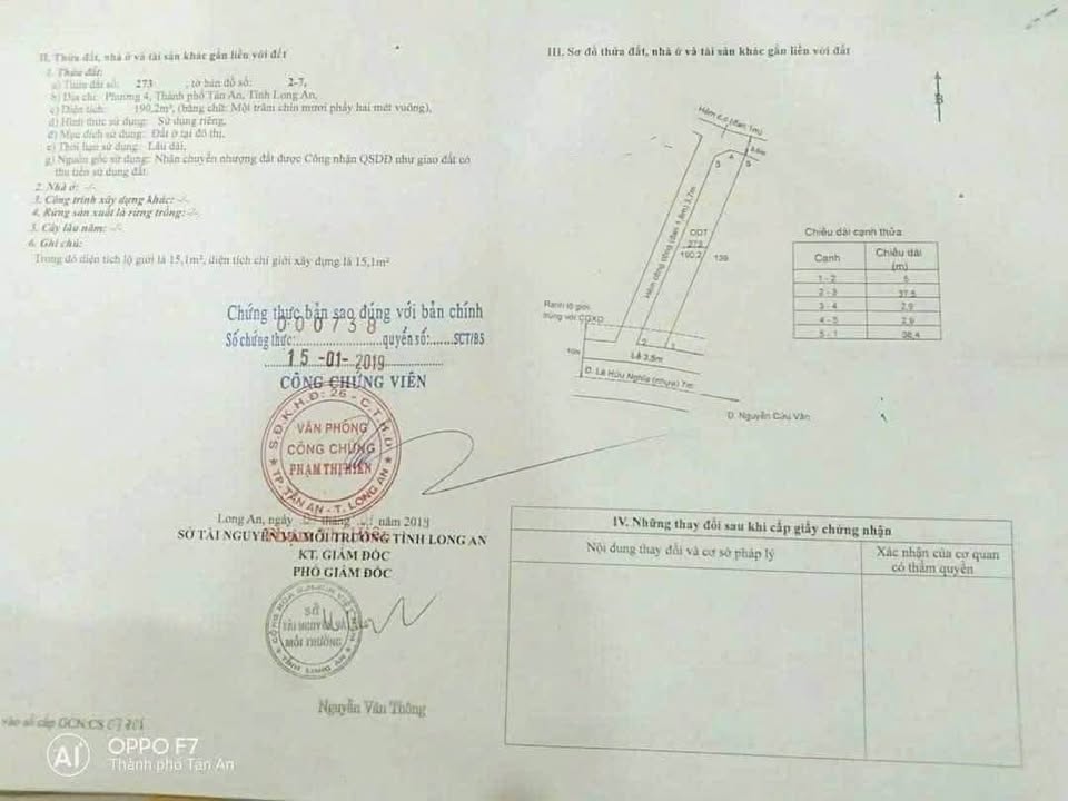 Nhà mặt tiền Lê Hữu Nghĩa, P4, TP Tân An, 190m², giá 3.199 tỷ - Kinh doanh thuận lợi!