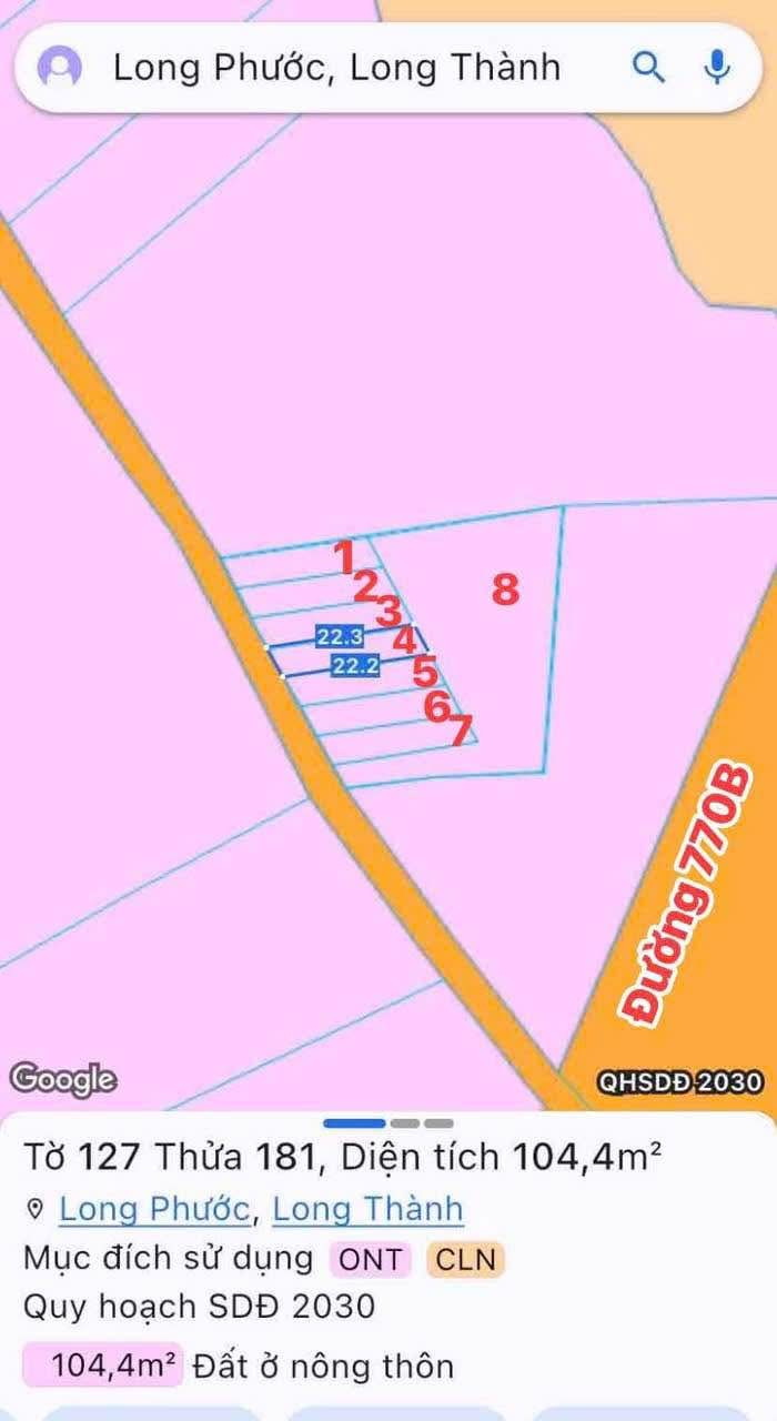 Đất nền Long Phước, Long Thành 100m² giá 1.05 tỷ - Sổ hồng riêng, thổ cư