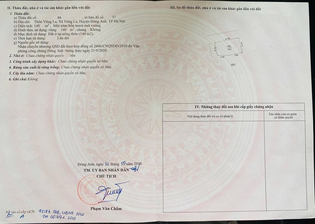 Đất thổ cư Võng La Đông Anh 140m² giá 800 triệu - Cần thanh khoản gấp!